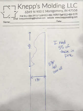 Custom order. Baseboard corner posts. Plan