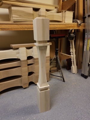 Custom order. Small Modern Newel Post 50" long.