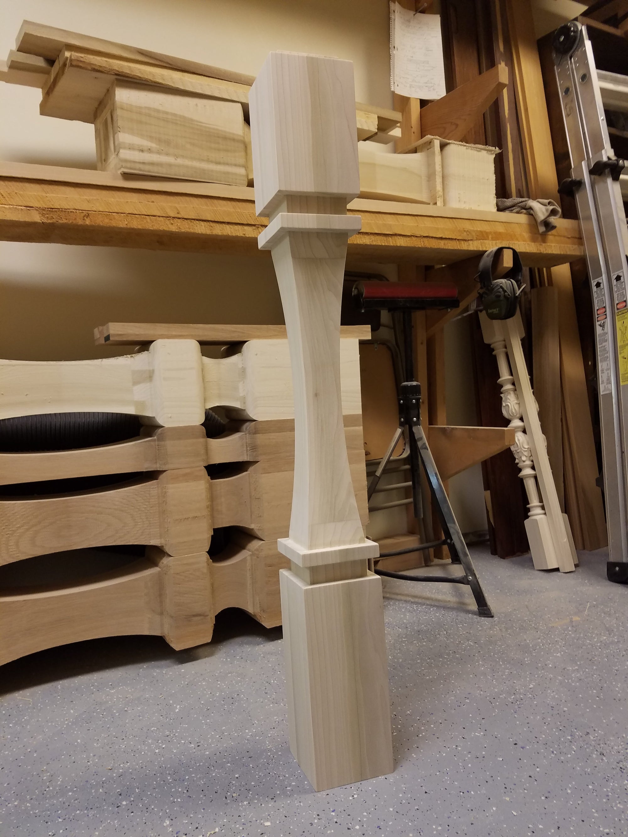 Custom order. Small Modern Newel Post 50" long.