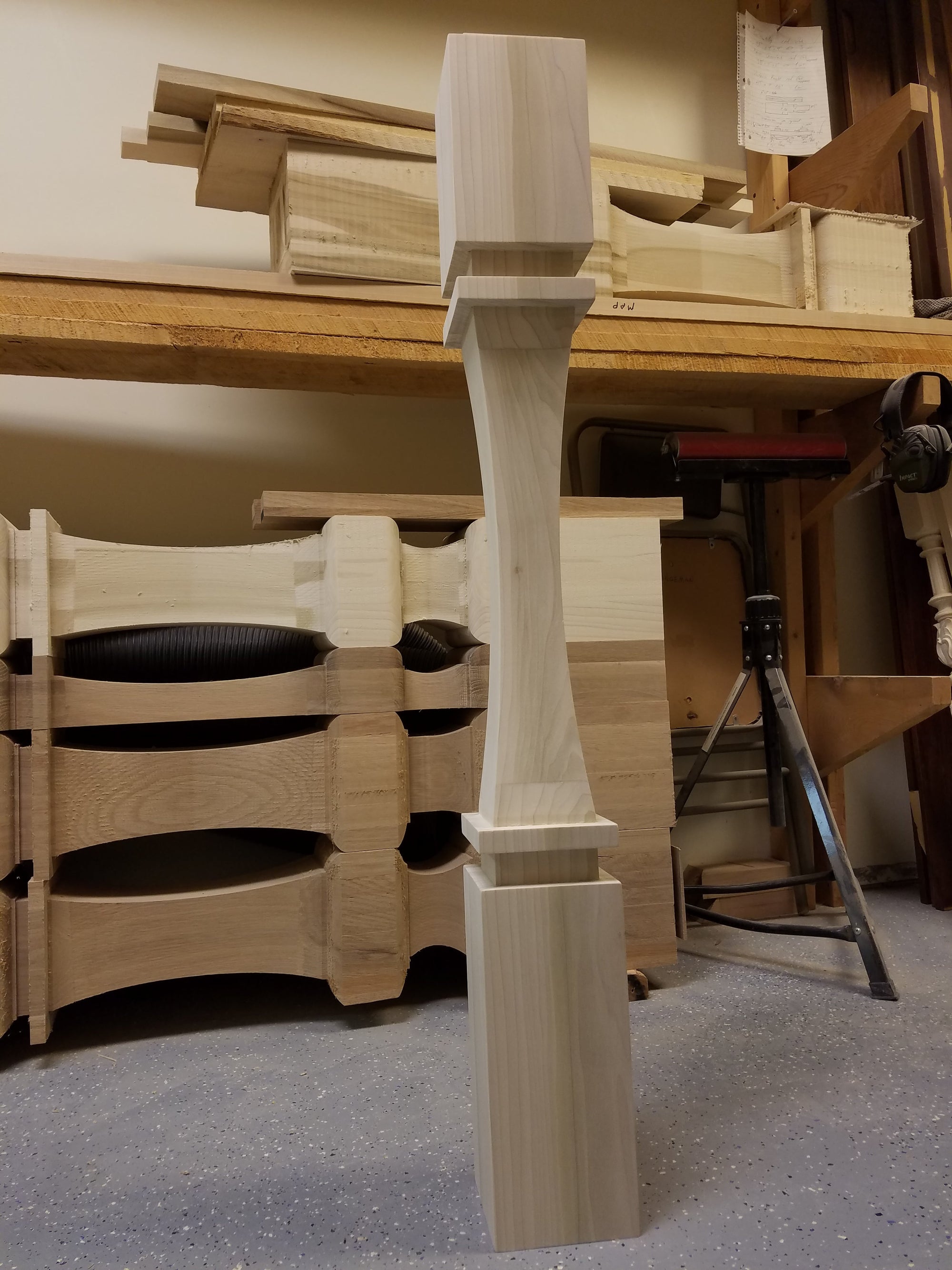 Custom order. Small Modern Newel Post 50" long.