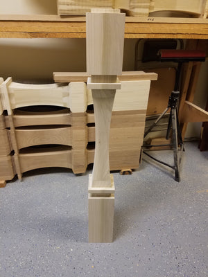 Custom order. Small Modern Newel Post 50" long.