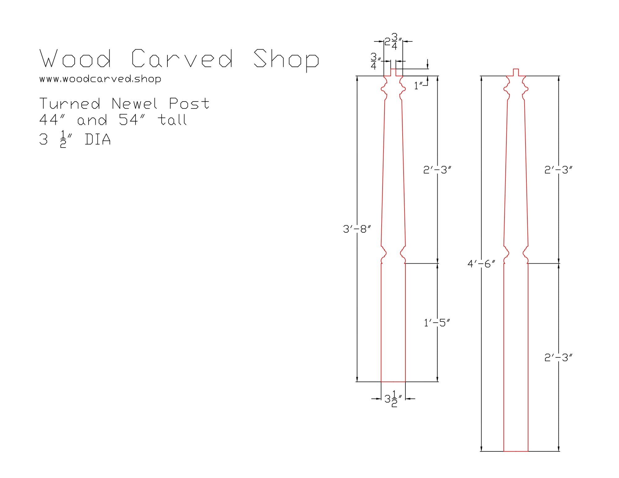 Turned Newel Post Plan