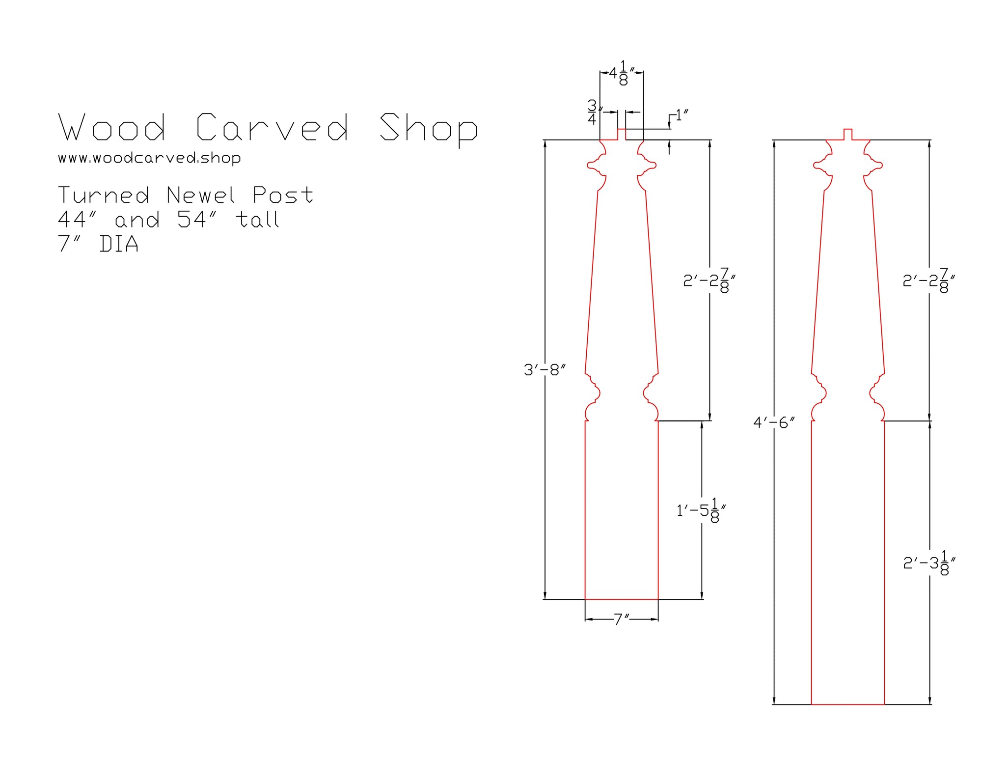 Turned Newel Post Plan