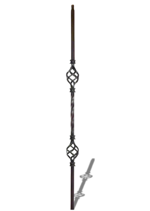 Iron Baluster Lite Double Basket 1/2"