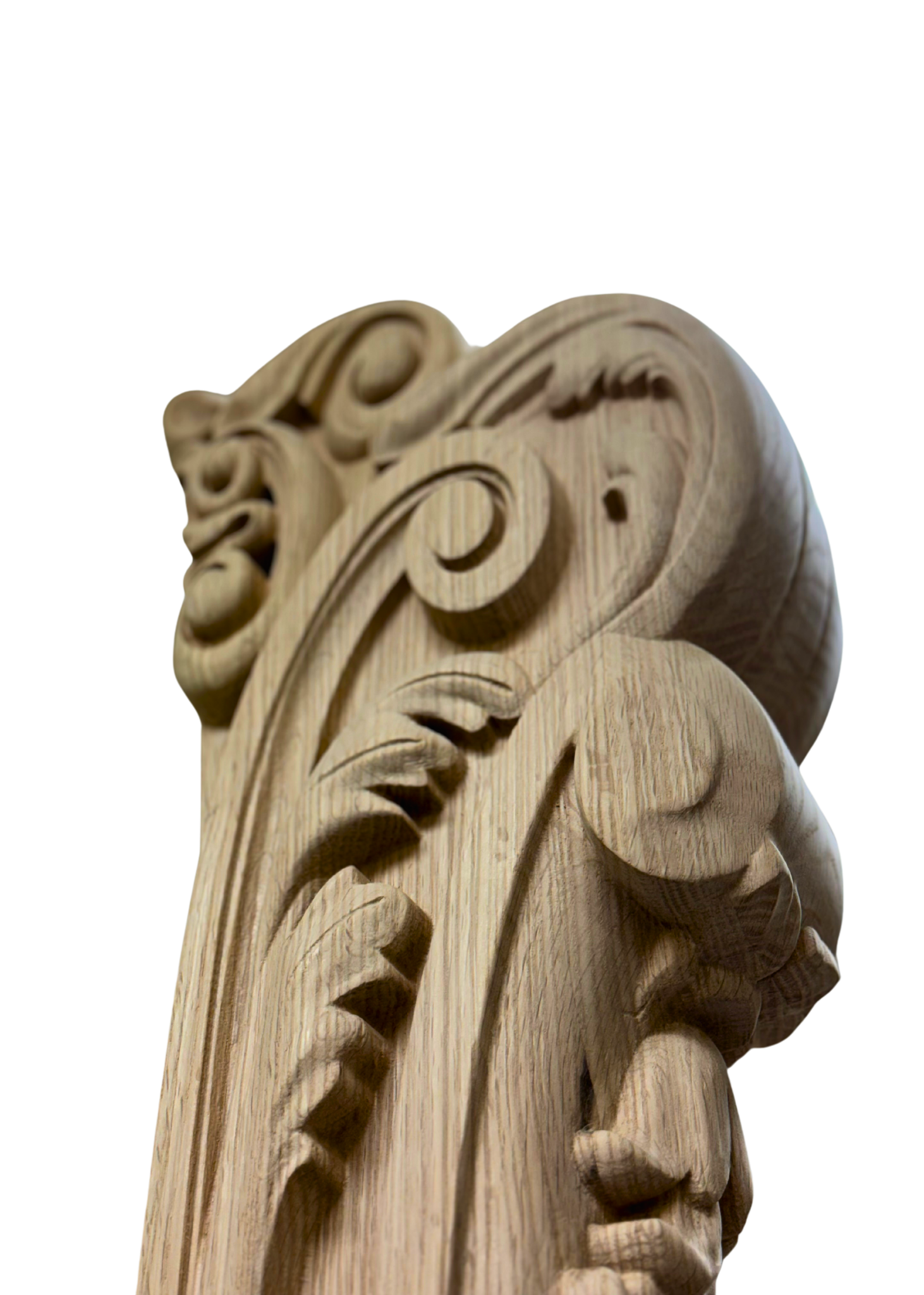 Big Intricately Carved Newel Post.