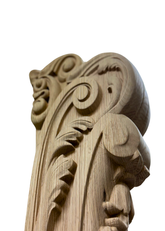 Big Intricately Carved Newel Post.