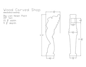 Lion Newel Post Draft