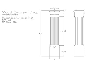 Fluted Colonial Newel Post Plan