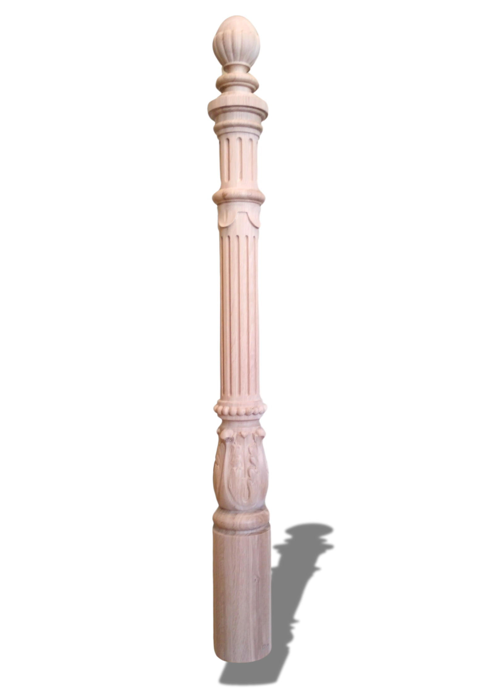 Colonial Newel Post With Floral Carvings NP008