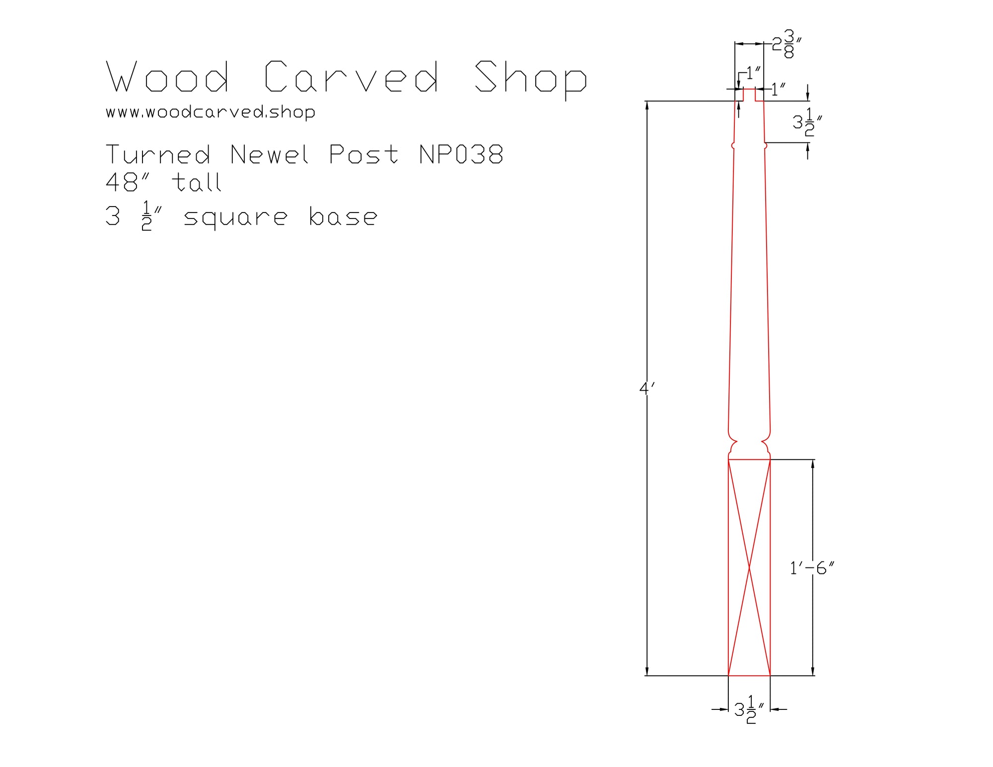 Turned Newel Post. NP038