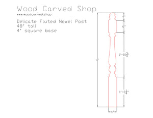 Delicate Fluted Newel Post