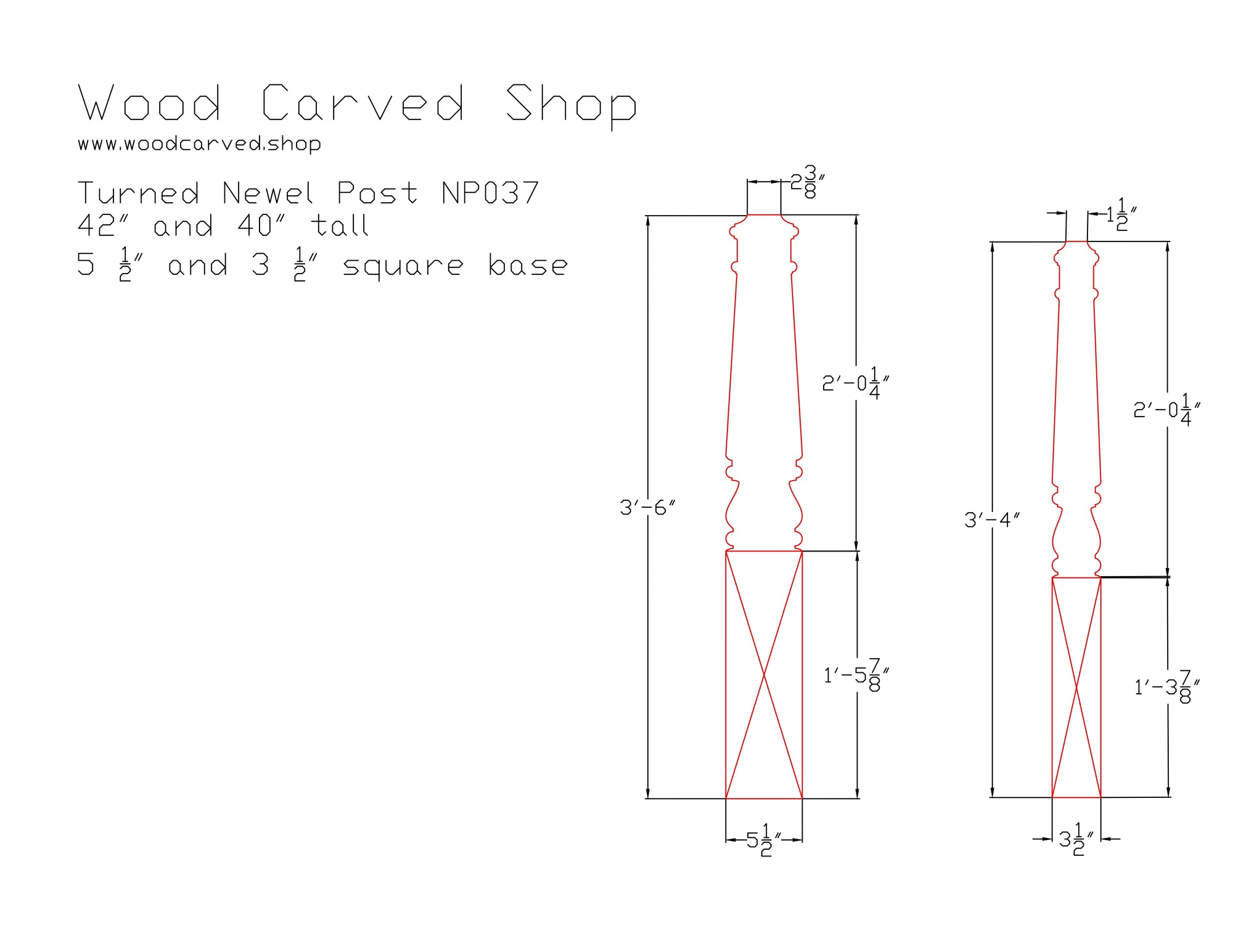 Turned Newel Post. NP037