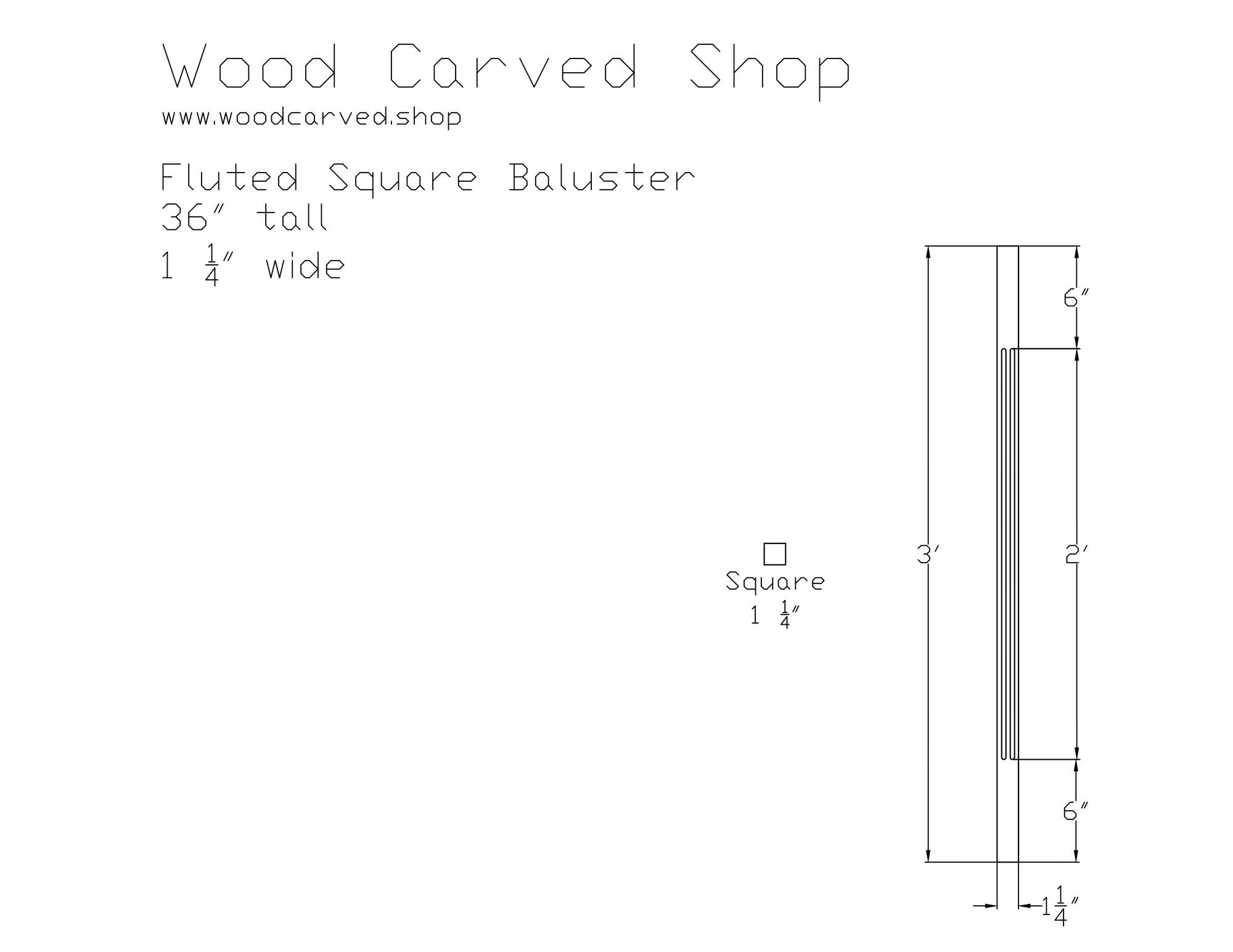 Fluted Square Baluster