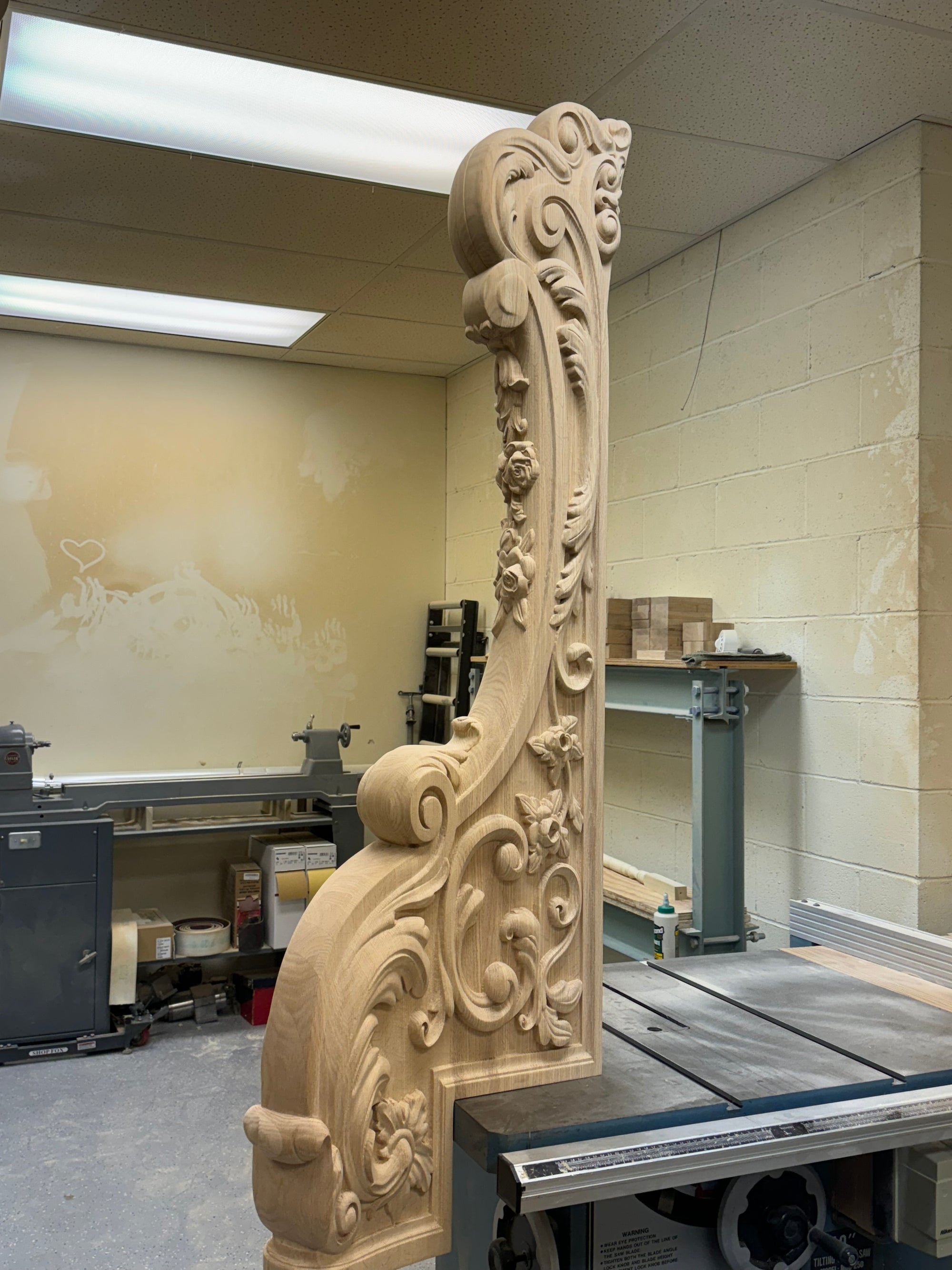 Big Intricately Carved Newel Post.