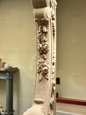 Big Intricately Carved Newel Post.