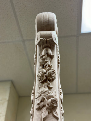 Big Intricately Carved Newel Post.