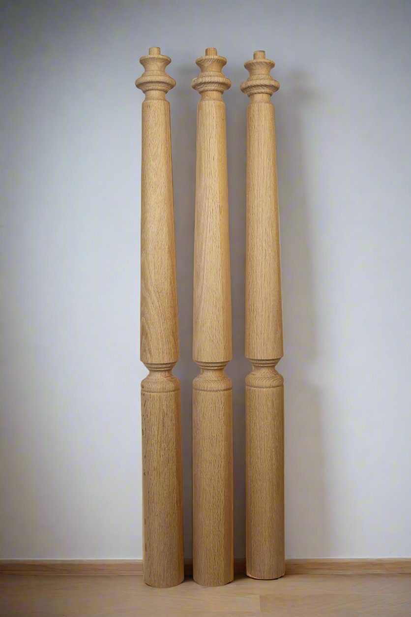 Wood Carved Turned Newel Posts