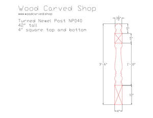 Turned Newel Post NP040