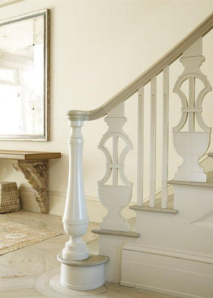 Staircase With Round Classic Newel Post