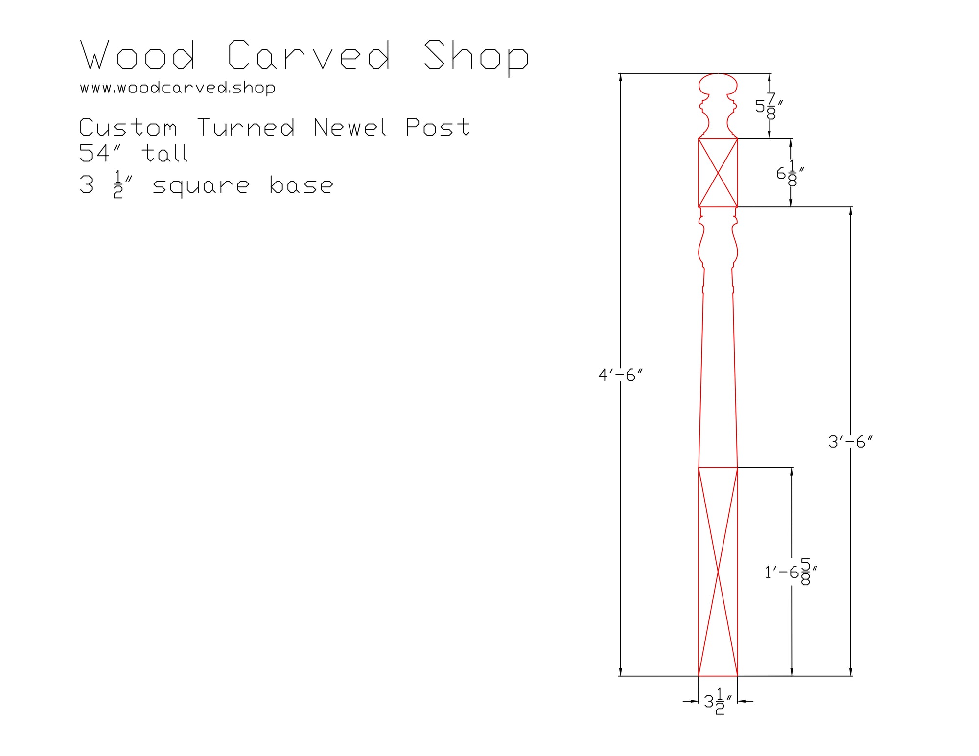 Custom turned Newel Post