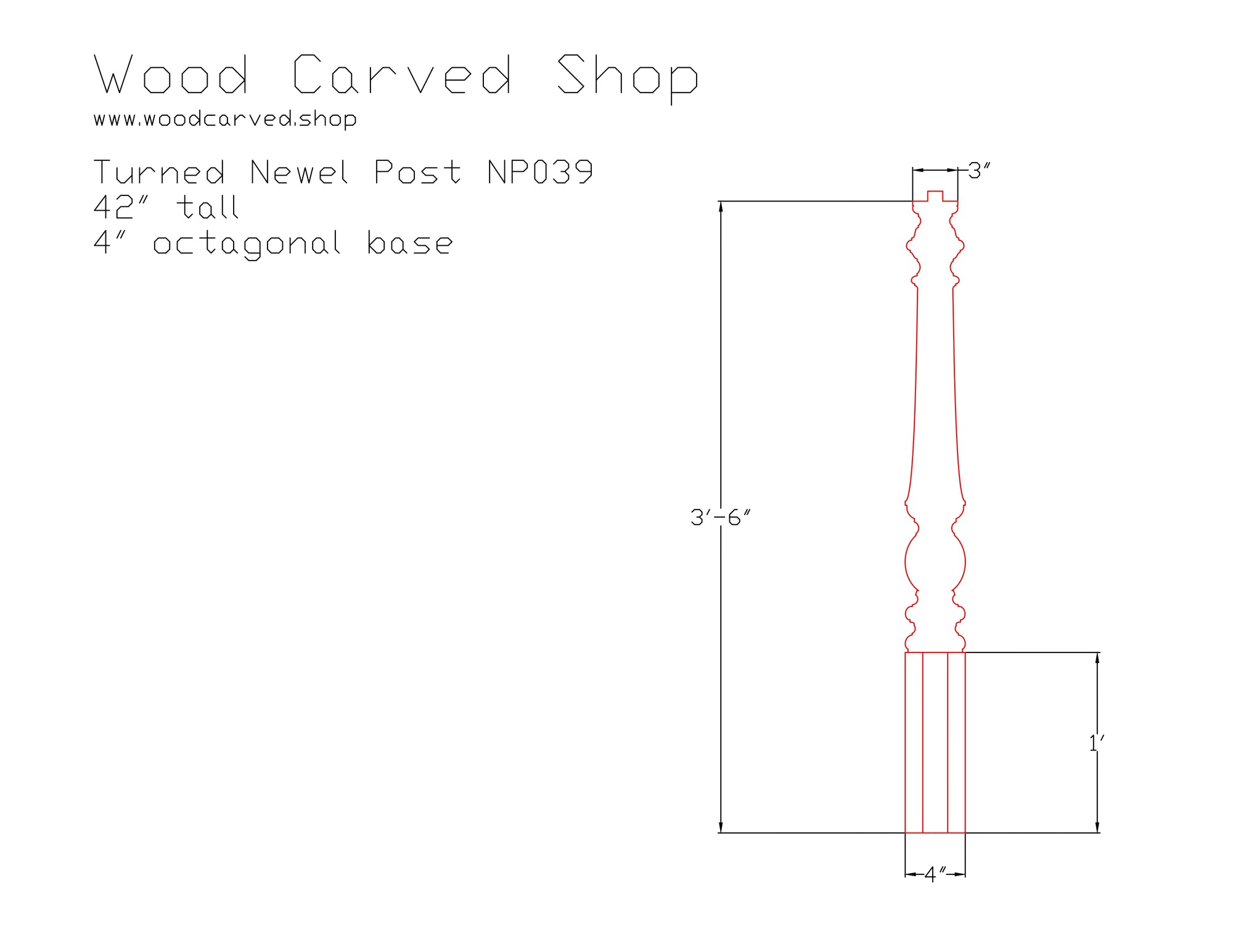 Turned Newel Post NP039