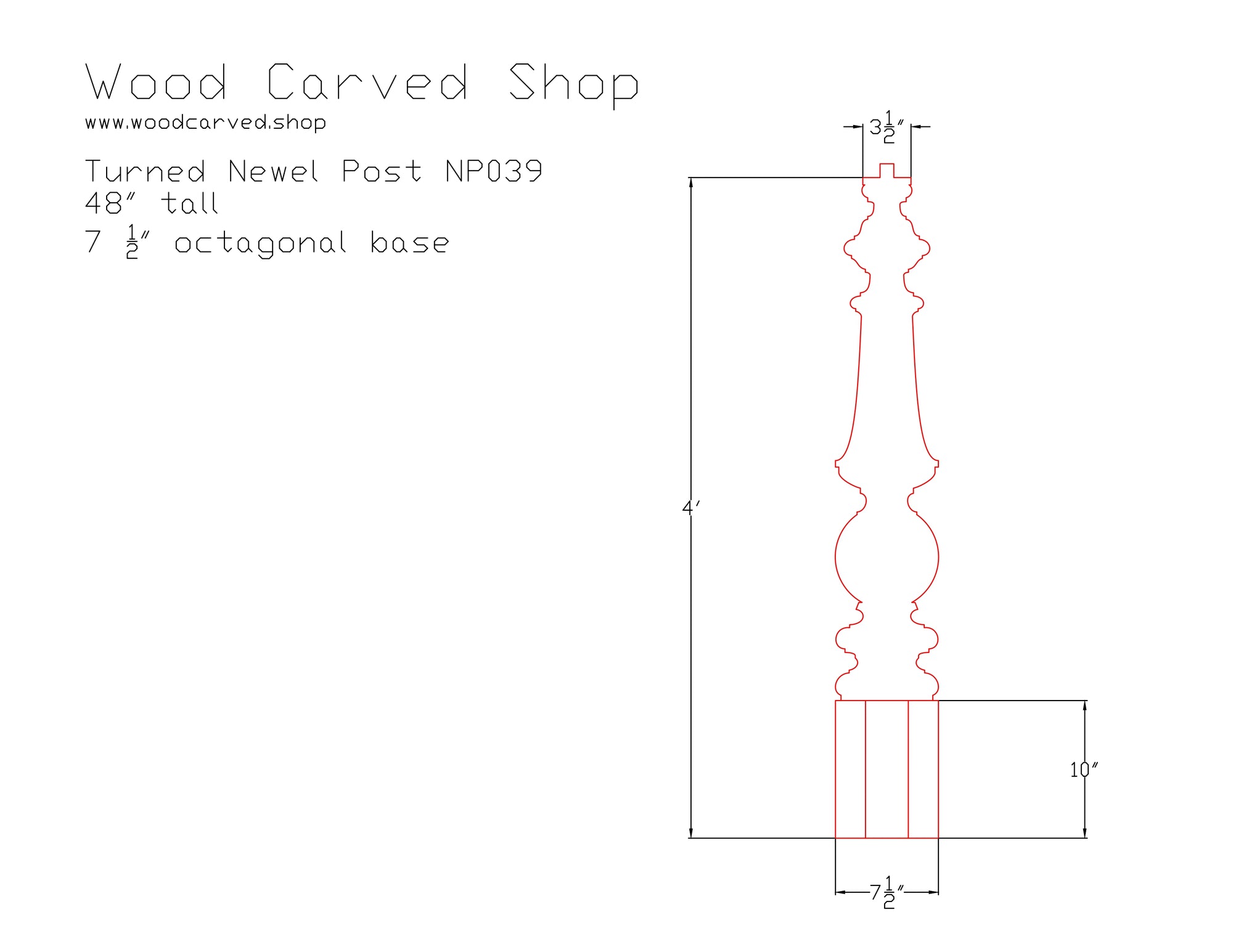 Turned Newel Post NP039