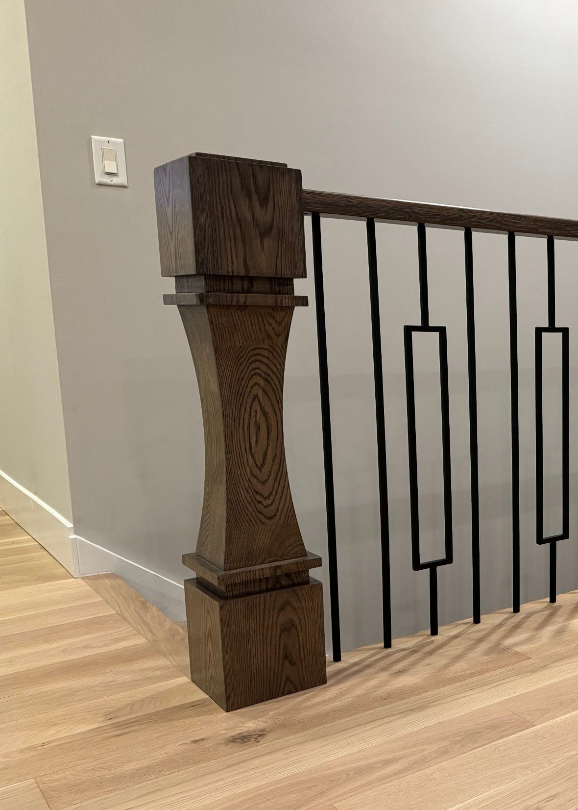 Simple Modern Newel Posts for Stairs - Wood Carved Shop