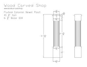 Fluted Colonial Newel Post Plan