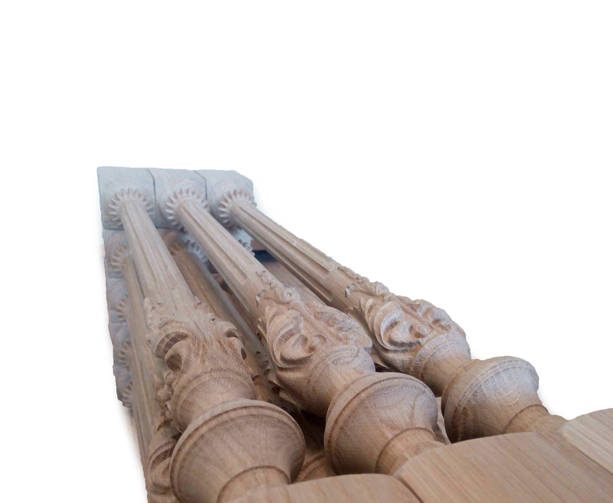 Wood Carved Colonial Flutes Baluster