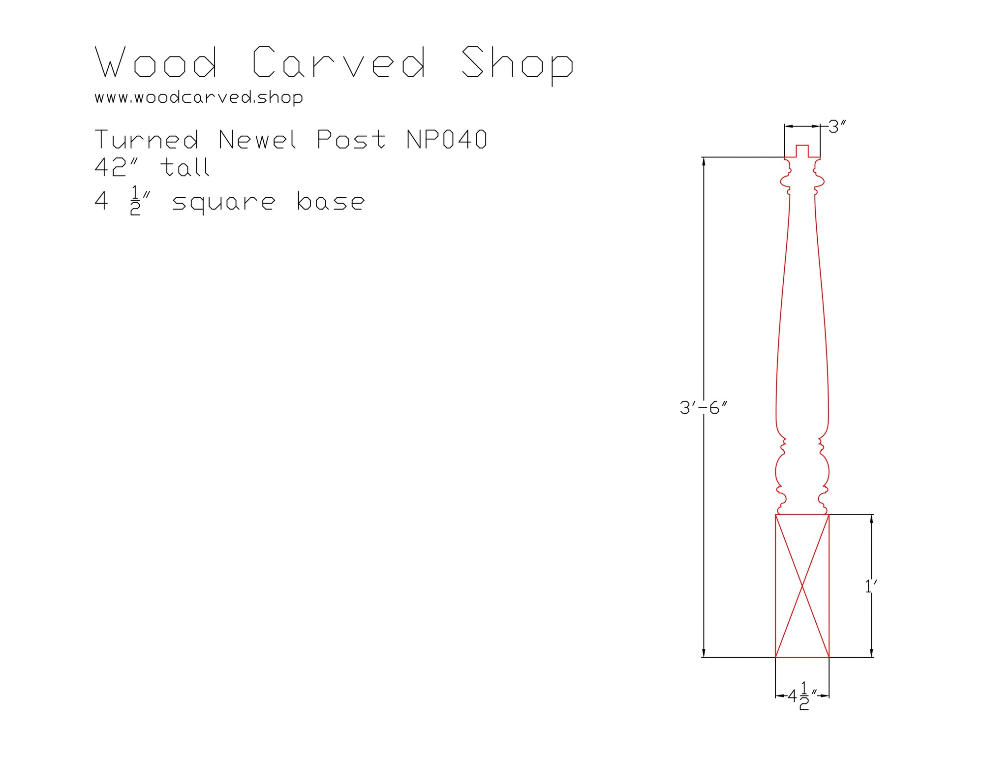 Turned Newel Post NP040