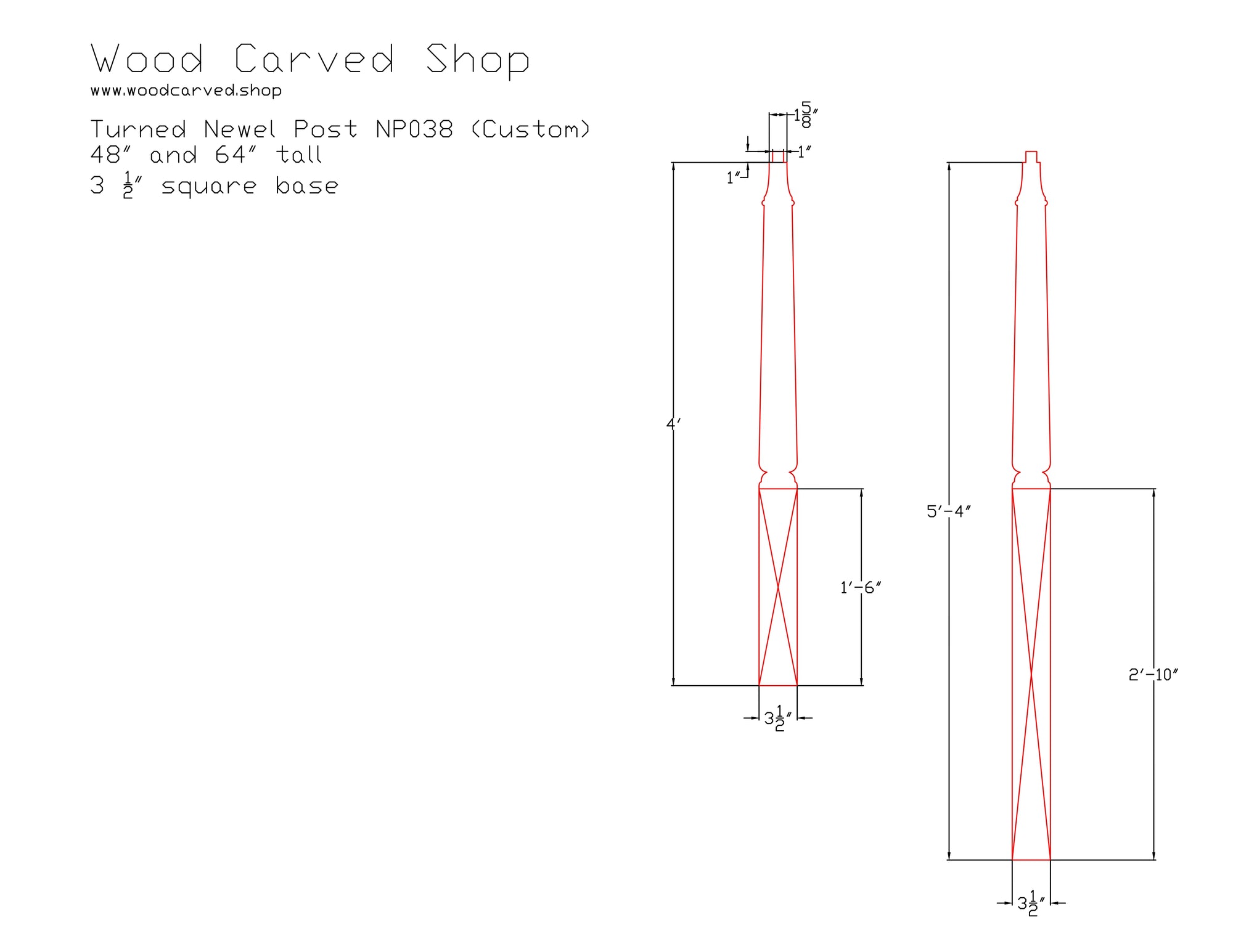 Turned Newel Post NP038