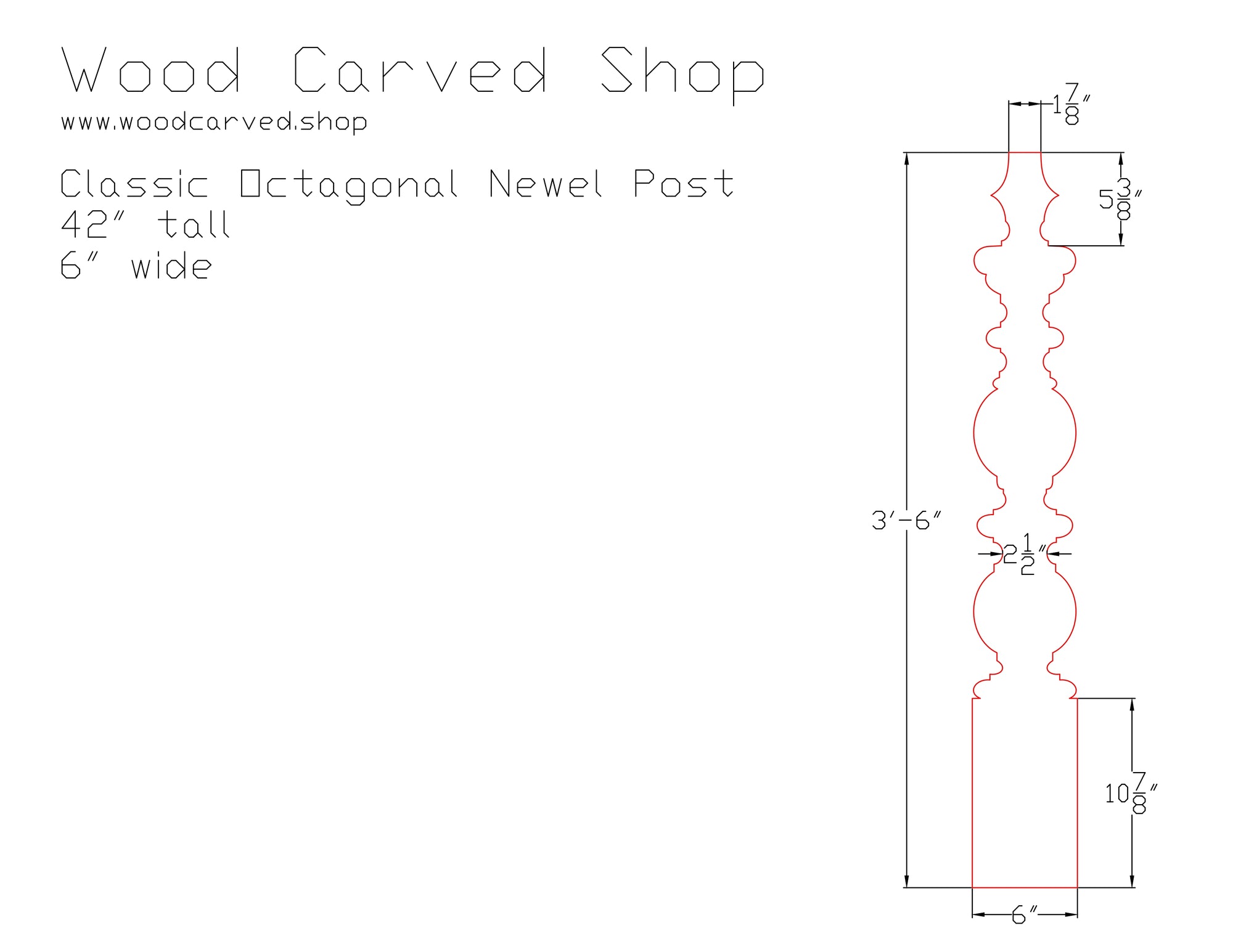 Classic Octagonal Newel Post Plan