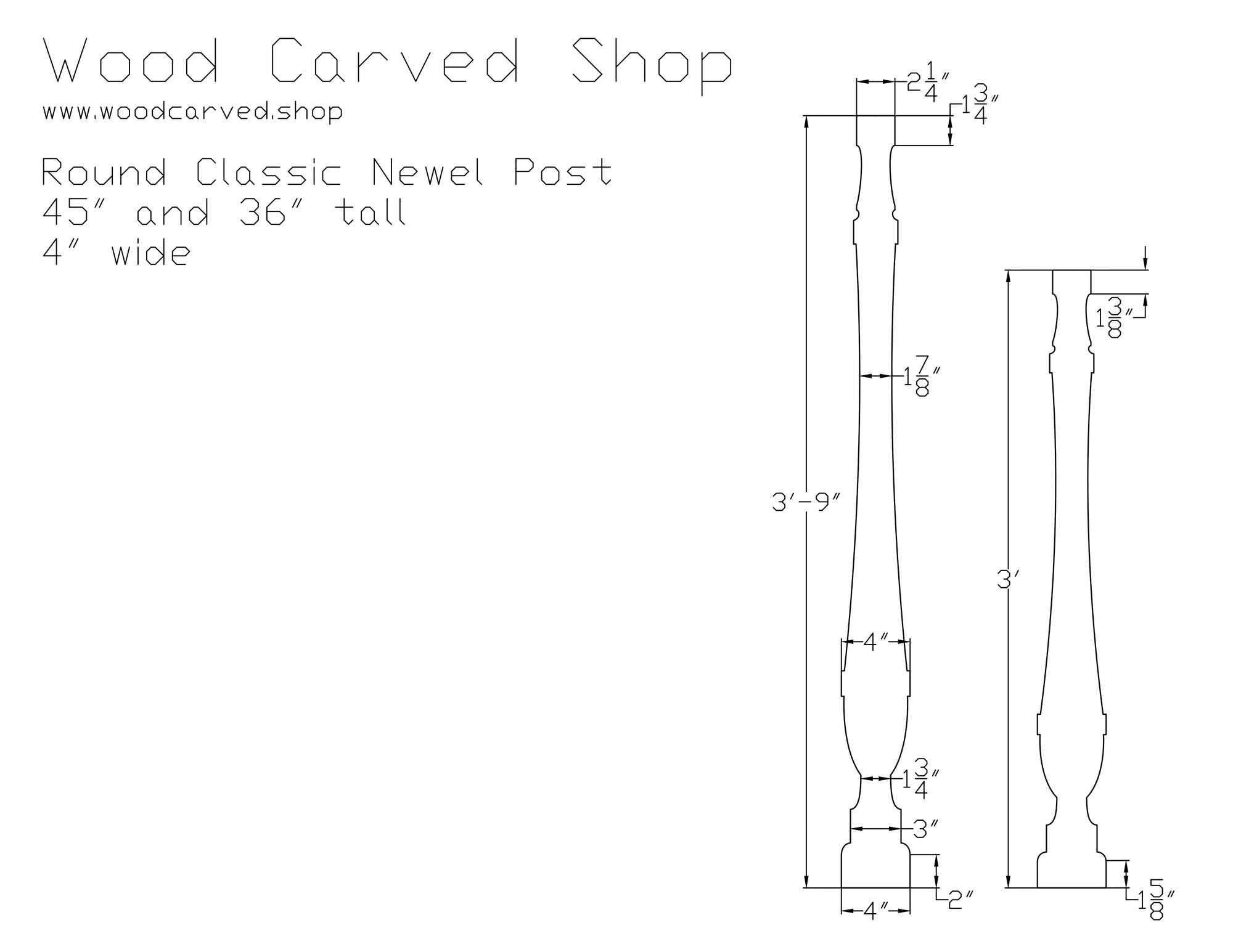 Round Classic Newel Post Draft