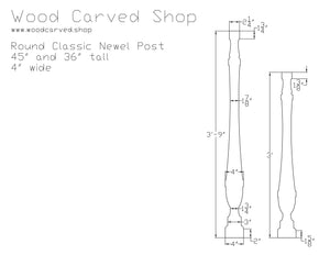 Round Classic Newel Post Draft