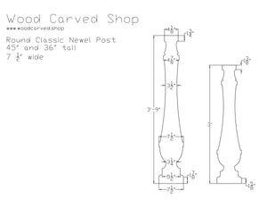 Round Classic Newel Post Draft