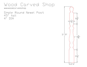 Simple Round Newel Post Plan