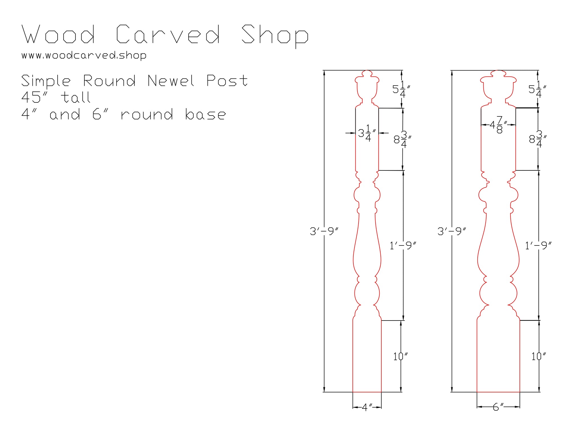 Simple Round Newel Post NP011