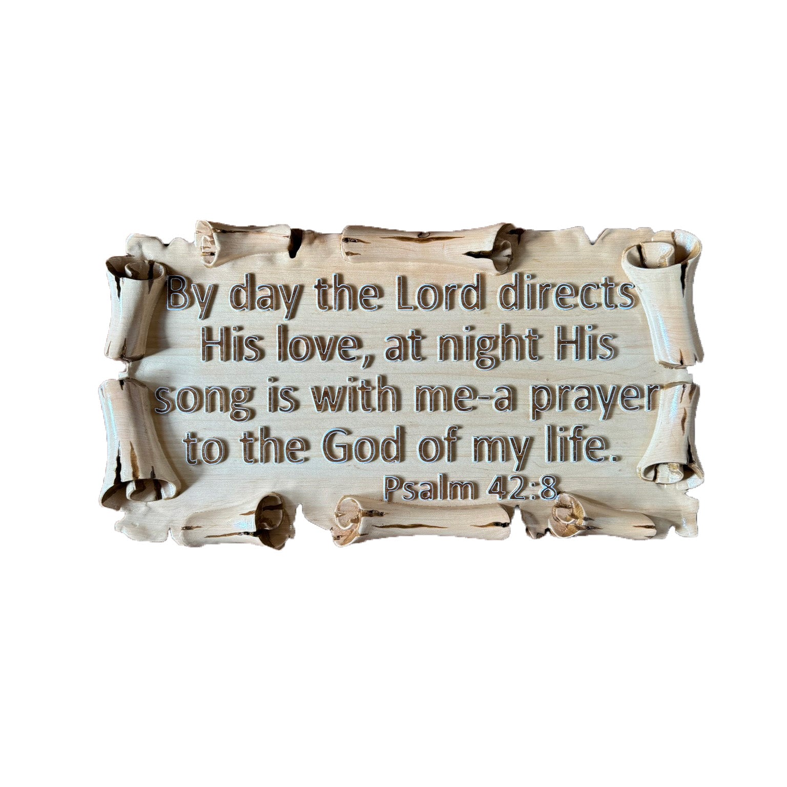 Wall Sign. By day the Lord directs His love. Bible verse sign for home.